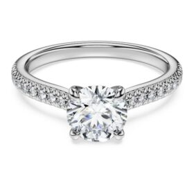 Eternity Solitaire Ring Lab-Grown Diamonds 1.2 Ct Tw, Round Shape, 14K White Gold Eternity Solitaire Ring Lab-Grown Diamonds 1.2 Ct Tw, Round Shape, 14K White Gold