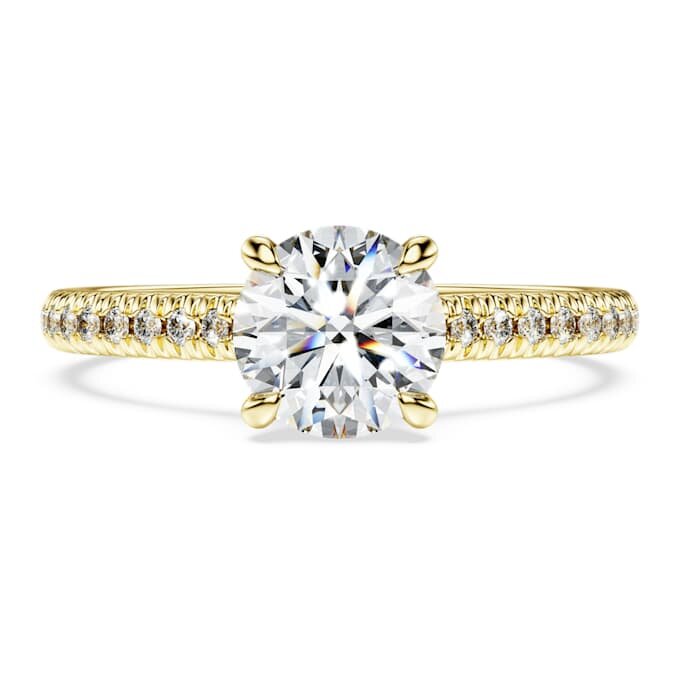 Eternity Solitaire Ring Lab-Grown Diamonds 1.2 Ct Tw, Round Shape, 14K Yellow Gold Eternity Solitaire Ring Lab-Grown Diamonds 1.2 Ct Tw, Round Shape, 14K Yellow Gold