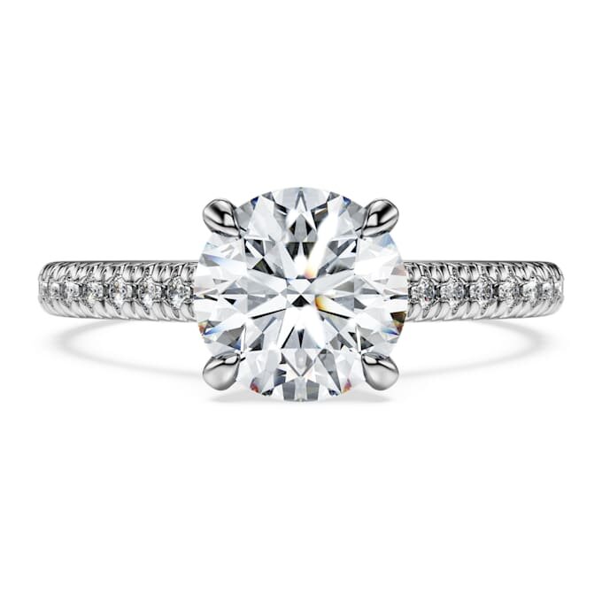 Eternity Solitaire Ring Lab-Grown Diamonds 1.7 Ct Tw, Round Shape, 14K White Gold Eternity Solitaire Ring Lab-Grown Diamonds 1.7 Ct Tw, Round Shape, 14K White Gold