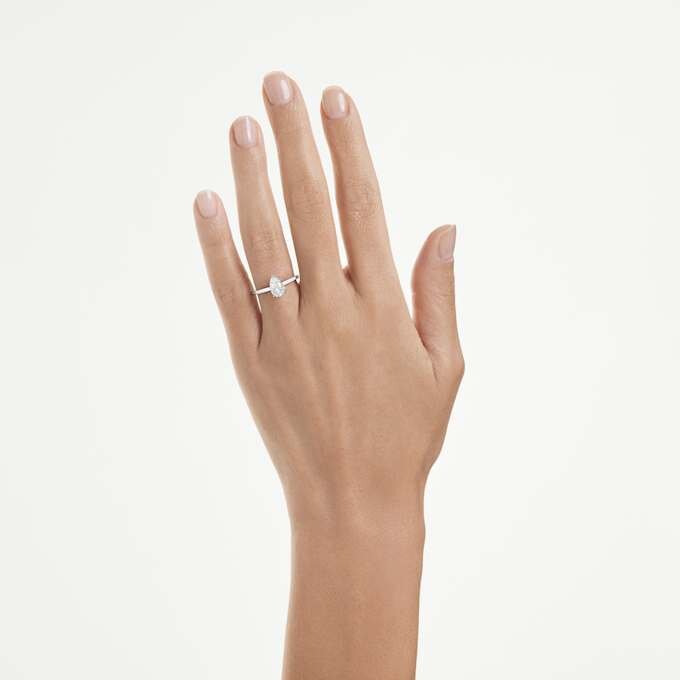 Eternity Solitaire Ring Lab-Grown Diamonds 1 Ct Tw, Pear Shape, 14K White Gold Eternity Solitaire Ring Lab-Grown Diamonds 1 Ct Tw, Pear Shape, 14K White Gold
