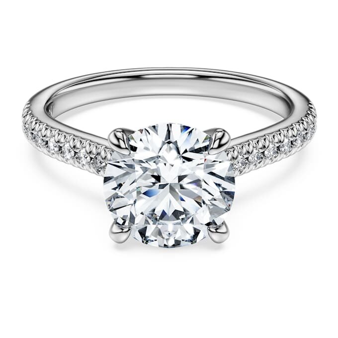 Eternity Solitaire Ring Lab-Grown Diamonds 2.2 Ct Tw, Round Shape, 14K White Gold Eternity Solitaire Ring Lab-Grown Diamonds 2.2 Ct Tw, Round Shape, 14K White Gold