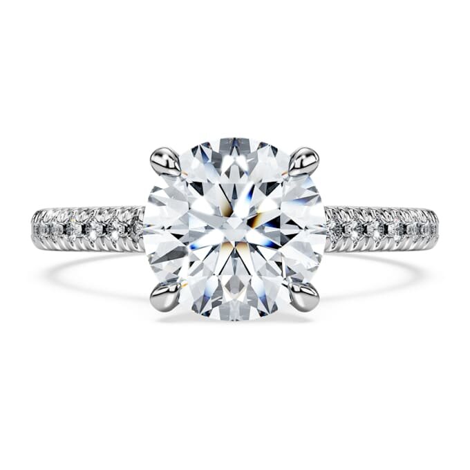 Eternity Solitaire Ring Lab-Grown Diamonds 2.2 Ct Tw, Round Shape, 14K White Gold Eternity Solitaire Ring Lab-Grown Diamonds 2.2 Ct Tw, Round Shape, 14K White Gold