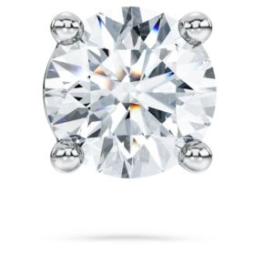 Eternity Stud Earring Lab-Grown Diamonds 0.5 Ct Tw, Single, Round Shape, 14K White Gold