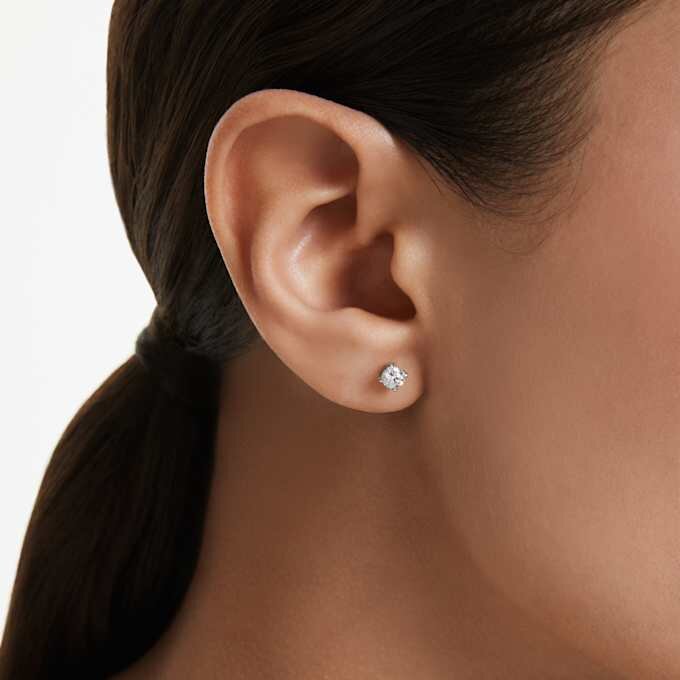 Eternity Stud Earrings Lab-Grown Diamonds 0.52 Ct Tw, Round Shape, Sterling Silver Eternity Stud Earrings Lab-Grown Diamonds 0.52 Ct Tw, Round Shape, Sterling Silver