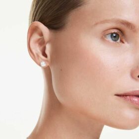 Eternity Stud Earrings Lab-Grown Diamonds 2.0 Ct Tw, Round Shape, 14K White Gold