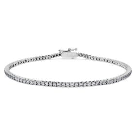 Eternity Tennis Bracelet Lab-Grown Diamonds 1.5 Ct Tw, Round Shape, 14K White Gold