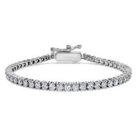 Eternity Tennis Bracelet Lab-Grown Diamonds 3 Ct Tw, Round Shape, 14K White Gold