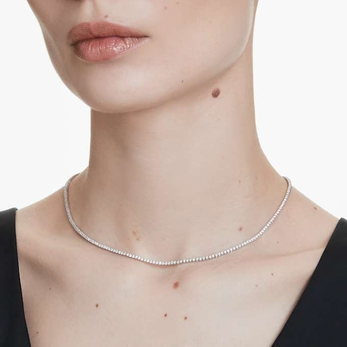 Eternity Tennis Necklace Lab-Grown Diamonds 3 Ct Tw, Round Shape, 14K White Gold Eternity Tennis Necklace Lab-Grown Diamonds 3 Ct Tw, Round Shape, 14K White Gold
