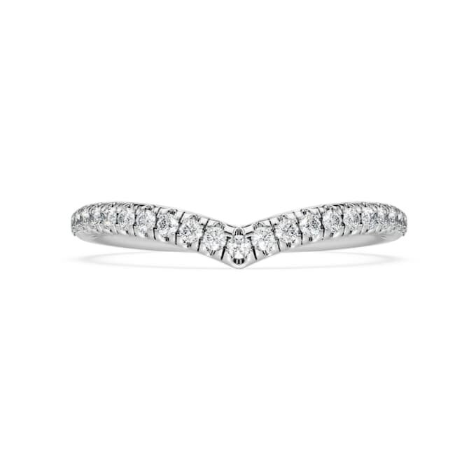 Eternity V Band Ring Lab-Grown Diamonds 0.25 Ct Tw, Round Shape, 14K White Gold Eternity V Band Ring Lab-Grown Diamonds 0.25 Ct Tw, Round Shape, 14K White Gold