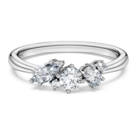 Galaxy Ring Lab-Grown Diamonds 0.43 Ct Tw, Mixed Shapes, Sterling Silver