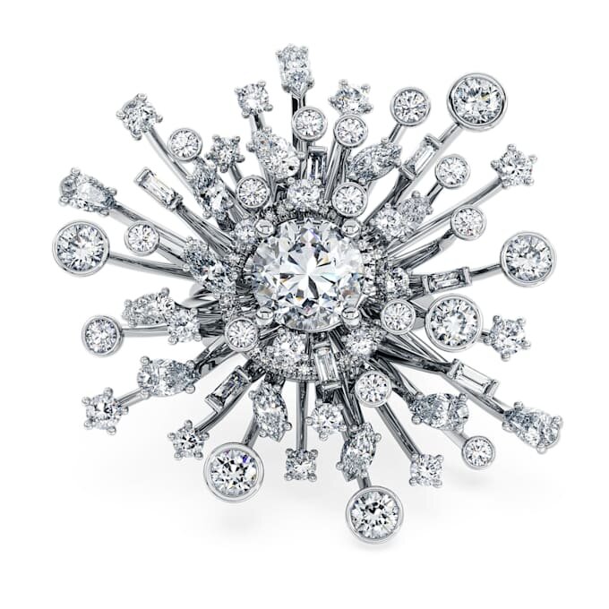 Galaxy Ring Lab-Grown Diamonds 9.5 Ct Tw, Mixed Shapes, 18K White Gold Galaxy Ring Lab-Grown Diamonds 9.5 Ct Tw, Mixed Shapes, 18K White Gold