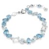 Gema Bracelet Mixed Cuts, Blue, Rhodium Plated Gema Bracelet Mixed Cuts, Blue, Rhodium Plated