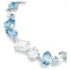 Gema Bracelet Mixed Cuts, Blue, Rhodium Plated Gema Bracelet Mixed Cuts, Blue, Rhodium Plated