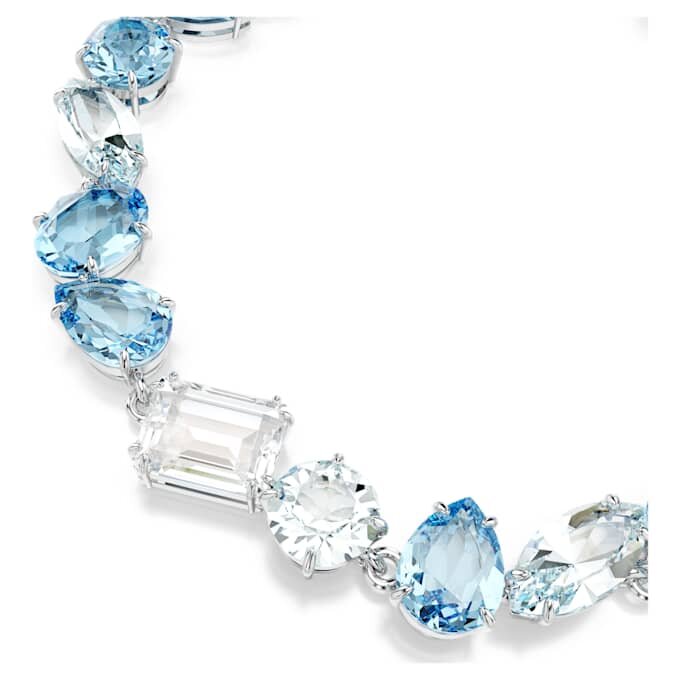 Gema Bracelet Mixed Cuts, Blue, Rhodium Plated Gema Bracelet Mixed Cuts, Blue, Rhodium Plated