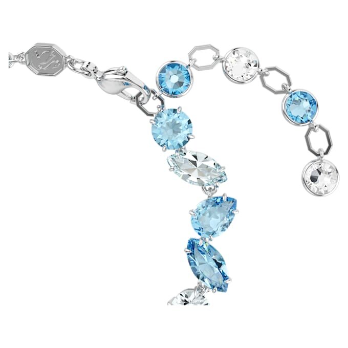 Gema Bracelet Mixed Cuts, Blue, Rhodium Plated Gema Bracelet Mixed Cuts, Blue, Rhodium Plated