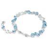 Gema Bracelet Mixed Cuts, Blue, Rhodium Plated Gema Bracelet Mixed Cuts, Blue, Rhodium Plated