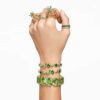 Gema Bracelet Mixed Cuts, Green, Gold-Tone Plated Gema Bracelet Mixed Cuts, Green, Gold-Tone Plated
