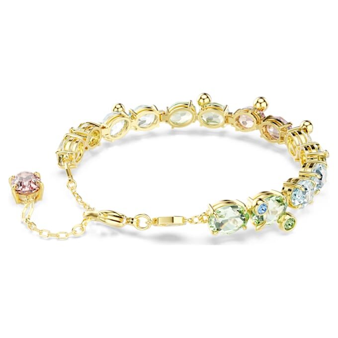 Gema Bracelet Mixed Cuts, Multicolored, Gold-Tone Plated Gema Bracelet Mixed Cuts, Multicolored, Gold-Tone Plated