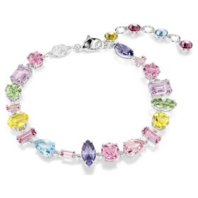 Gema Bracelet Mixed Cuts, Multicolored, Rhodium Plated