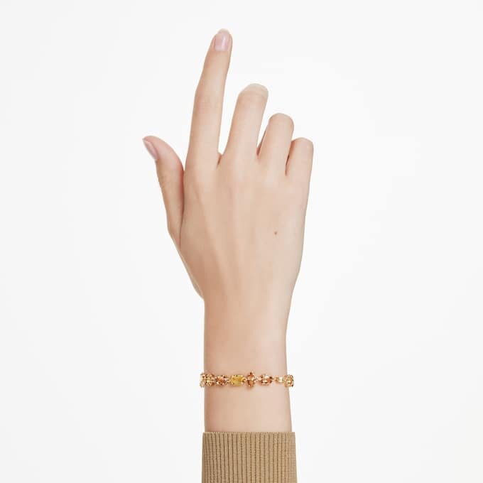 Gema Bracelet Mixed Cuts, Yellow, Gold-Tone Plated Gema Bracelet Mixed Cuts, Yellow, Gold-Tone Plated