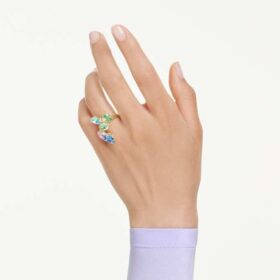 Gema Cocktail Ring Mixed Cuts, Multicolored, Gold-Tone Plated
