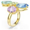 Gema Cocktail Ring Mixed Cuts, Multicolored, Gold-Tone Plated Gema Cocktail Ring Mixed Cuts, Multicolored, Gold-Tone Plated
