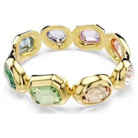 Gema Cuff Oversized Crystals, Mixed Cuts, Multicolored, Gold-Tone Plated