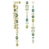 Gema Drop Earrings Asymmetrical Design, Mixed Cuts, Extra Long, Green, Gold-Tone Plated Gema Drop Earrings Asymmetrical Design, Mixed Cuts, Extra Long, Green, Gold-Tone Plated