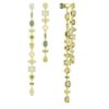 Gema Drop Earrings Asymmetrical Design, Mixed Cuts, Extra Long, Green, Gold-Tone Plated Gema Drop Earrings Asymmetrical Design, Mixed Cuts, Extra Long, Green, Gold-Tone Plated
