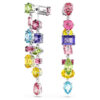 Gema Drop Earrings Asymmetrical Design, Mixed Cuts, Long, Multicolored, Rhodium Plated Gema Drop Earrings Asymmetrical Design, Mixed Cuts, Long, Multicolored, Rhodium Plated
