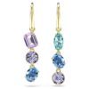 Gema Drop Earrings Asymmetrical Design, Mixed Cuts, Multicolored, Gold-Tone Plated Gema Drop Earrings Asymmetrical Design, Mixed Cuts, Multicolored, Gold-Tone Plated