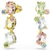 Gema Drop Earrings Asymmetrical Design, Mixed Cuts, Multicolored, Gold-Tone Plated Gema Drop Earrings Asymmetrical Design, Mixed Cuts, Multicolored, Gold-Tone Plated