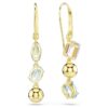 Gema Drop Earrings Asymmetrical Design, Mixed Cuts, Multicolored, Gold-Tone Plated Gema Drop Earrings Asymmetrical Design, Mixed Cuts, Multicolored, Gold-Tone Plated