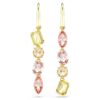 Gema Drop Earrings Asymmetrical Design, Mixed Cuts, Pink, Gold-Tone Plated Gema Drop Earrings Asymmetrical Design, Mixed Cuts, Pink, Gold-Tone Plated