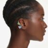 Gema Ear Cuffs Asymmetrical Design, Mixed Cuts, Multicolored, Gold-Tone Plated Gema Ear Cuffs Asymmetrical Design, Mixed Cuts, Multicolored, Gold-Tone Plated