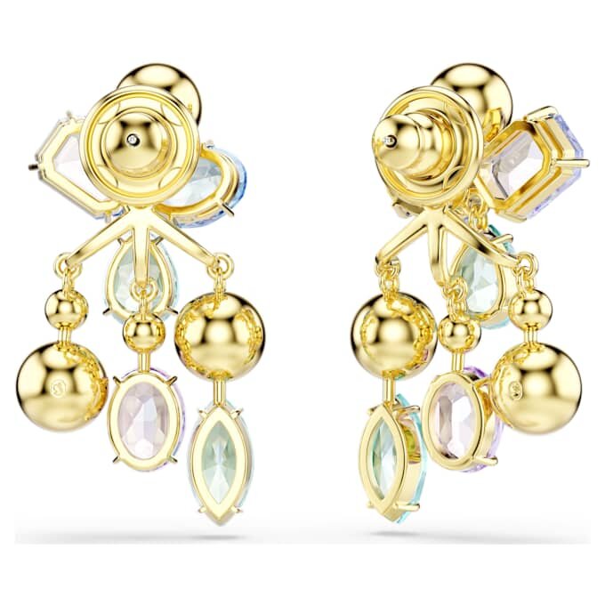 Gema Earring Jackets Mixed Cuts, Multicolored, Gold-Tone Plated Gema Earring Jackets Mixed Cuts, Multicolored, Gold-Tone Plated