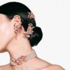 Gema Hair Clip Crystal Pearl, Mixed Cuts, Flower, Pink, Gold-Tone Plated Gema Hair Clip Crystal Pearl, Mixed Cuts, Flower, Pink, Gold-Tone Plated