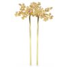 Gema Hair Clip Crystal Pearl, Mixed Cuts, Flower, Pink, Gold-Tone Plated Gema Hair Clip Crystal Pearl, Mixed Cuts, Flower, Pink, Gold-Tone Plated