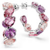 Gema Hoop Earrings Pink, Rhodium Plated Gema Hoop Earrings Pink, Rhodium Plated