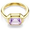 Gema Motif Ring Set (3), Multicolored, Gold-Tone Plated