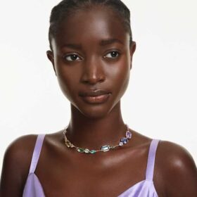 Gema Necklace Mixed Cuts, Multicolored, Gold-Tone Plated