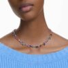 Gema Necklace Mixed Cuts, Multicolored, Rhodium Plated Gema Necklace Mixed Cuts, Multicolored, Rhodium Plated