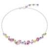 Gema Necklace Mixed Cuts, Multicolored, Rhodium Plated Gema Necklace Mixed Cuts, Multicolored, Rhodium Plated