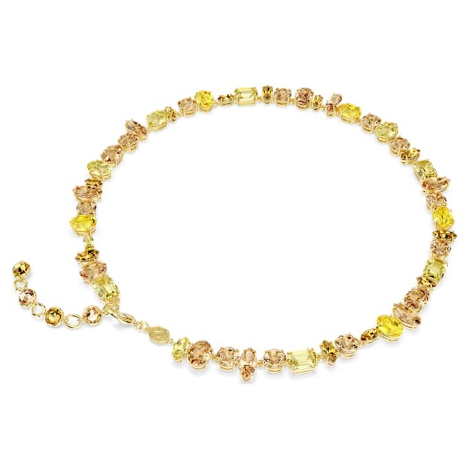 Gema Necklace Mixed Cuts, Yellow, Gold-Tone Plated Gema Necklace Mixed Cuts, Yellow, Gold-Tone Plated