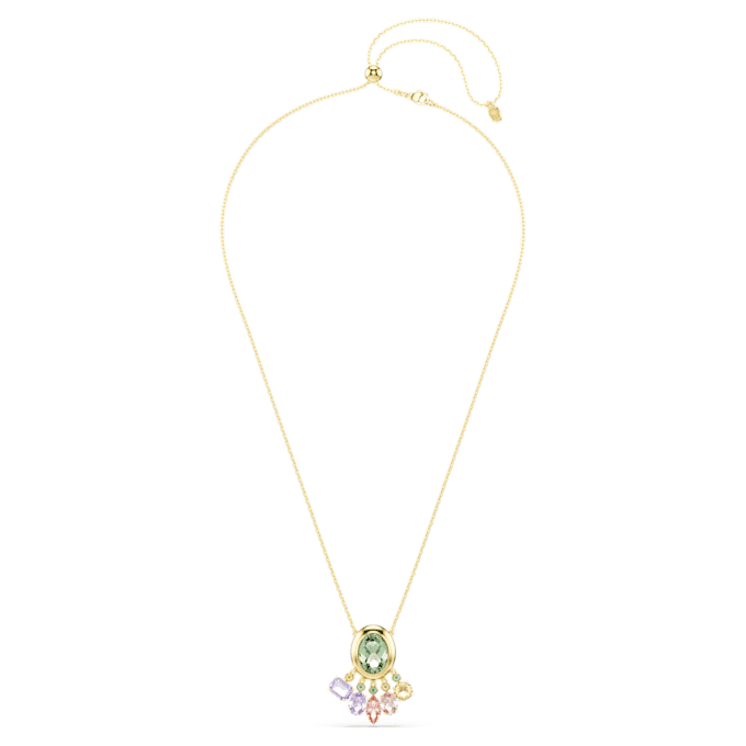 Gema Pendant Mixed Cuts, Dangling Crystals, Multicolored, Gold-Tone Plated Gema Pendant Mixed Cuts, Dangling Crystals, Multicolored, Gold-Tone Plated
