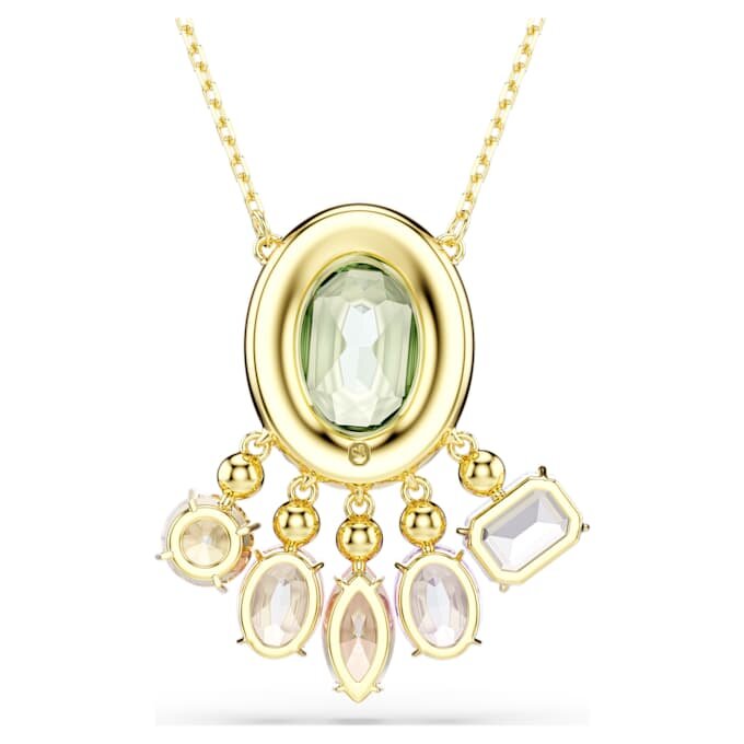 Gema Pendant Mixed Cuts, Dangling Crystals, Multicolored, Gold-Tone Plated Gema Pendant Mixed Cuts, Dangling Crystals, Multicolored, Gold-Tone Plated