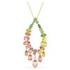 Gema Pendant Mixed Cuts, Multicolored, Gold-Tone Plated Gema Pendant Mixed Cuts, Multicolored, Gold-Tone Plated