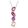 Gema Pendant Mixed Cuts, Pink, Rhodium Plated
