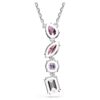 Gema Pendant Mixed Cuts, Pink, Rhodium Plated