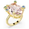 Gema Ring Set (3), Mixed Cuts, Multicolored, Gold-Tone Plated Gema Ring Set (3), Mixed Cuts, Multicolored, Gold-Tone Plated